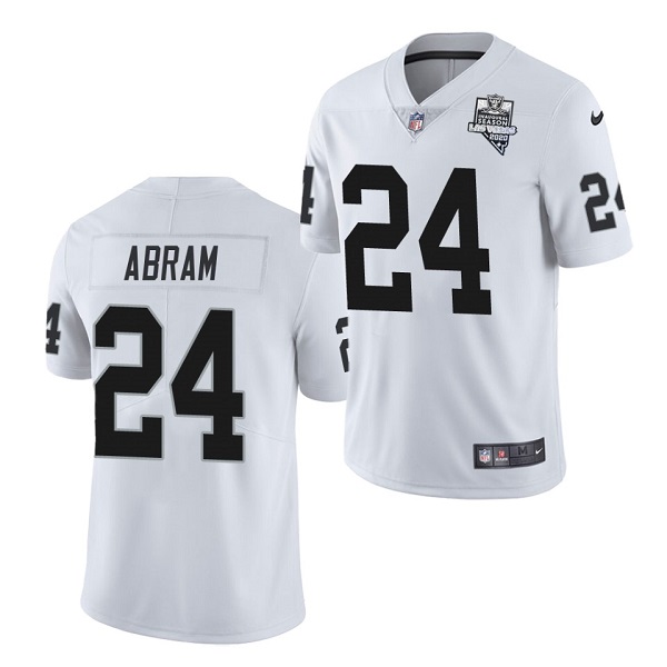Men's Las Vegas Raiders #24 Johnathan Abram White NFL 2020 Inaugural Season Vapor Untouchable Limited Stitched Jersey Men's Las Vegas Raiders #24 Johnathan Abram White NFL 2020 Inaugural Season Vapor Untouchable Limited Stitched Jersey